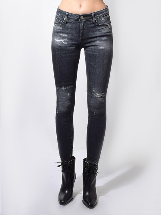 RTA Prince Crop Skinny in Contra Black Close Up Front View 