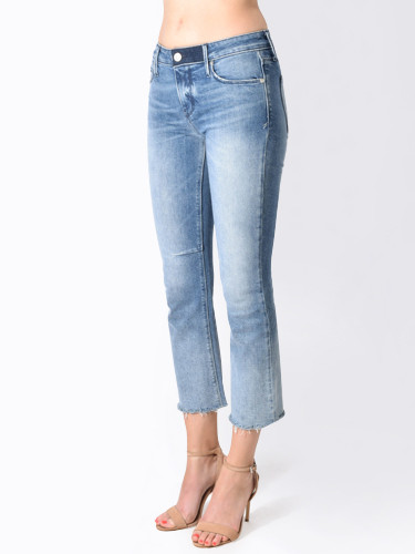 RTA Kiki Kick Flare Jean in Southbound Blue Side View 