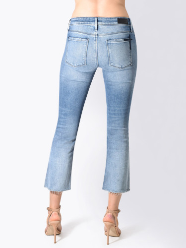RTA Kiki Kick Flare Jean in Southbound Blue Back View 