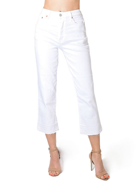 Etica Tyler Ankle Jeans in White Dawn Close Up Front View 