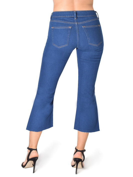 Etica Mick Cropped Jean in Pure Blue Back View 