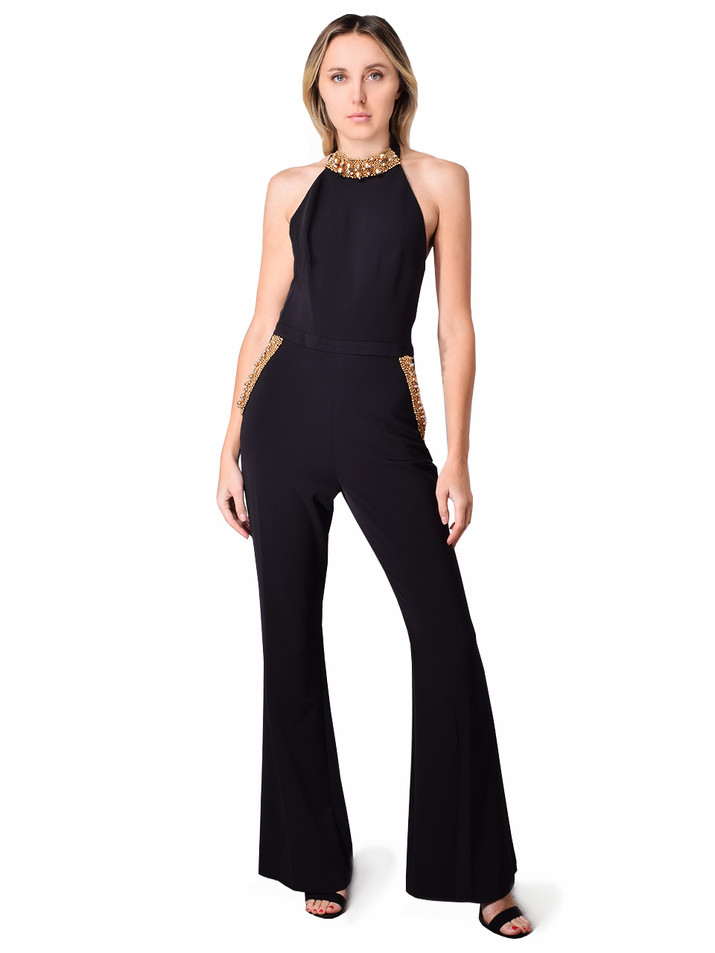 Rachel Zoe Haltson Jumpsuit In Black Front View 