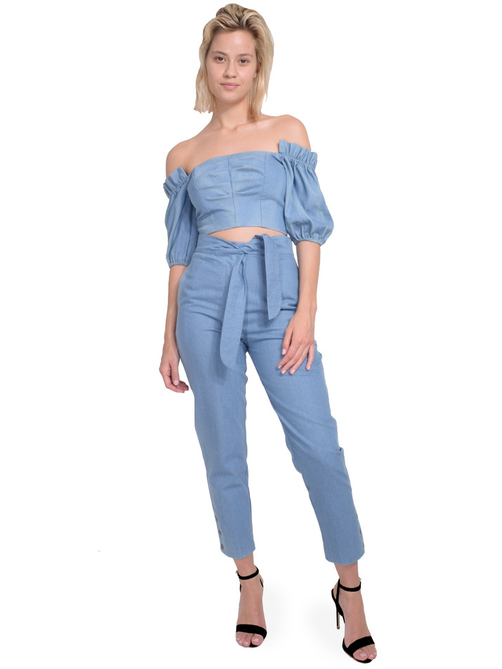 Karina Grimaldi Stella Denim Pants Full Outfit 