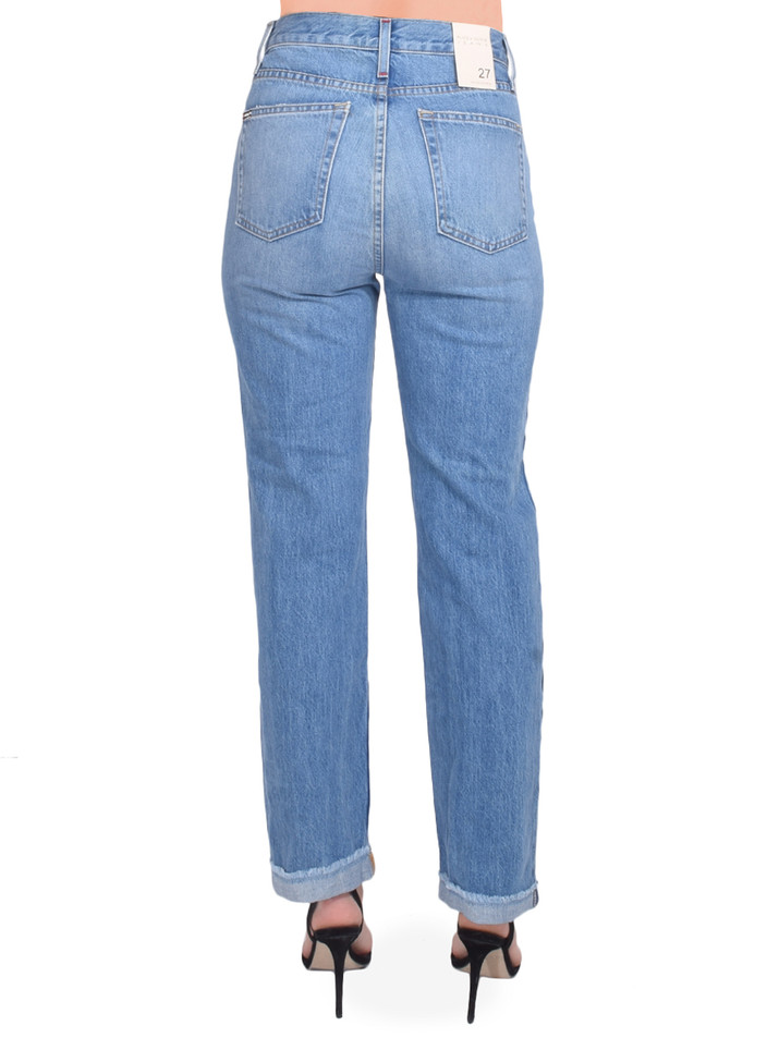 ALICE + OLIVIA Amazing High Rise Boyfriend Jean in Not Yours Back View 