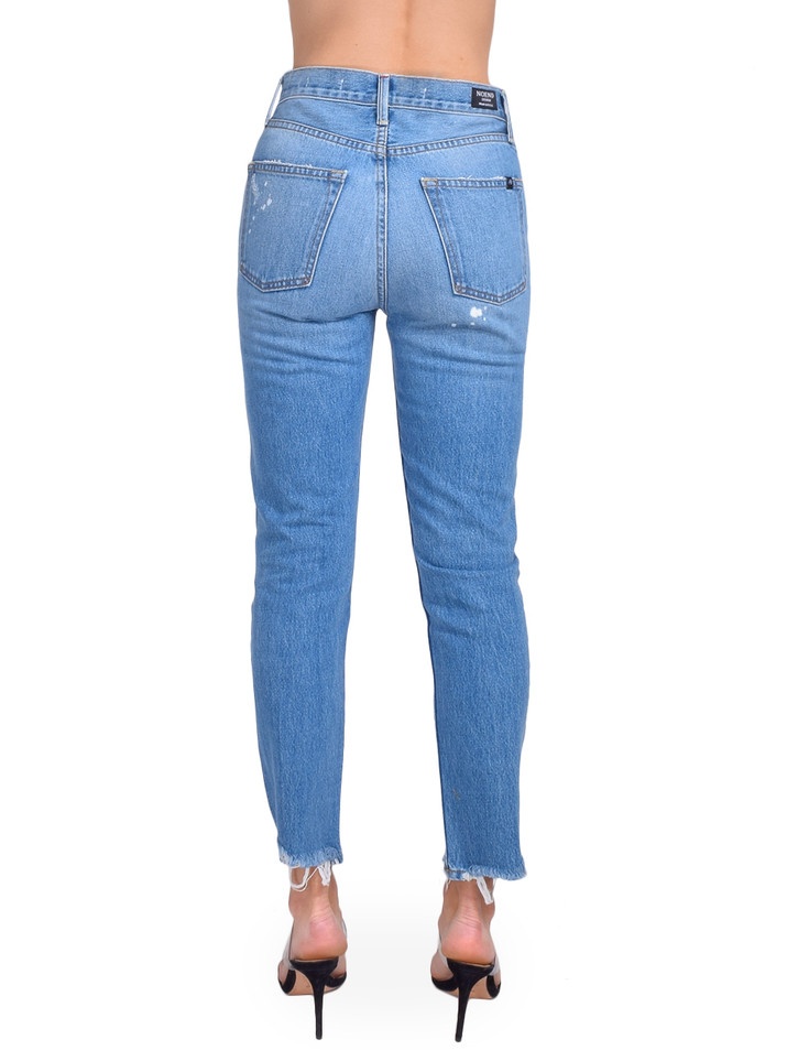 NO END Newport Slim Straight Cropped Jean in Beastie Back View 