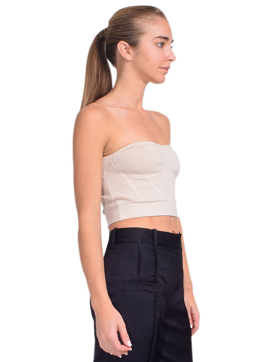 RTA Nour Bustier Top in Ivory Side View 