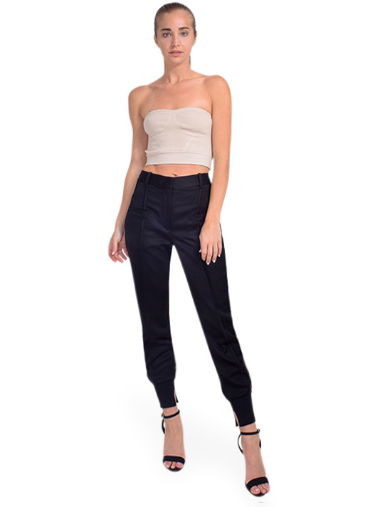 RTA Nour Bustier Top in Ivory Full Outfit 
