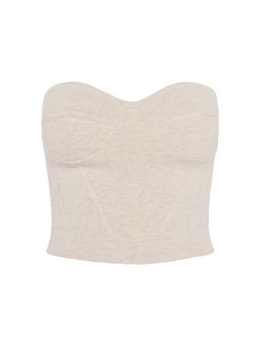RTA Nour Bustier Top in Ivory Product Shot 