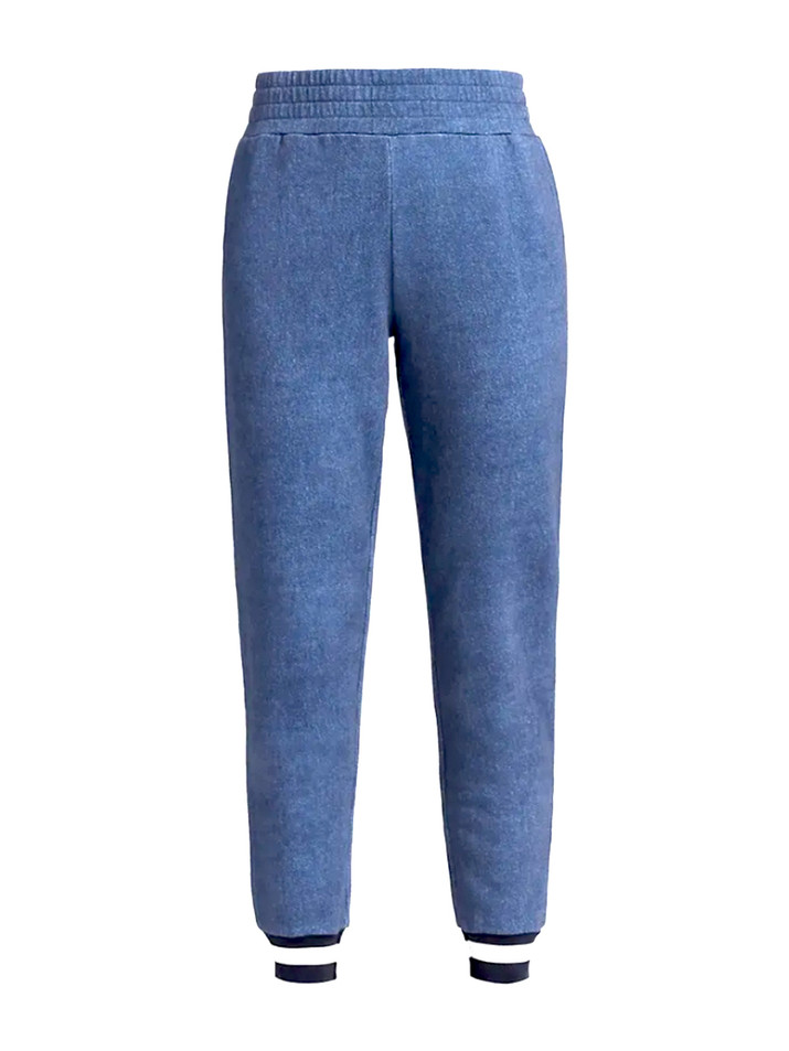 Alice + Olivia NYC Slim Jogger in Blue Denim Print Product Shot 