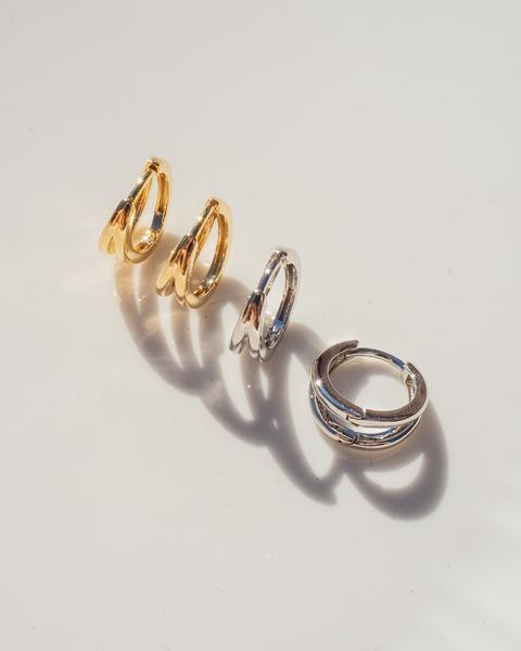 LUV AJ Margaux Huggies 15mm in Silver Product Shot 2
