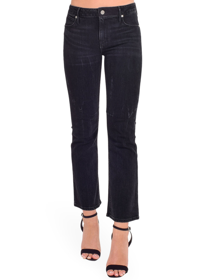 RTA Kiki Cropped Kick Flare in Faded Black Front View
