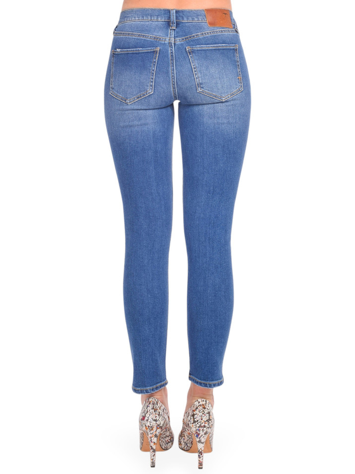 SERRA Mid Rise Skinny Jean in Crestline Blue Back View 