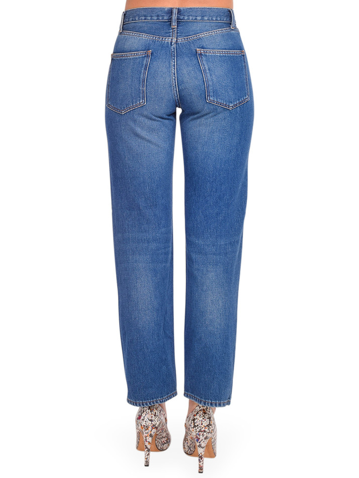 BELLEROSE Popeye Straight Leg Jeans in Blue Back View 