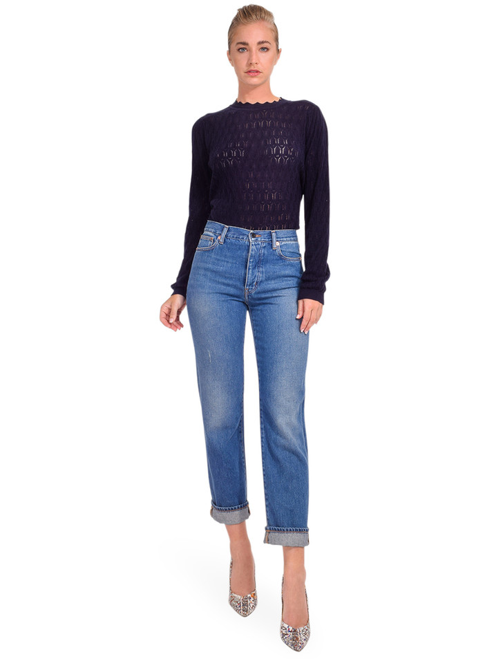 BELLEROSE Popeye Straight Leg Jeans in Blue Full Outfit 