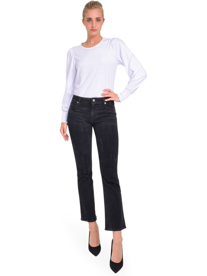 SERRA Puff Sleeve Top in Bright White Full Outfit 