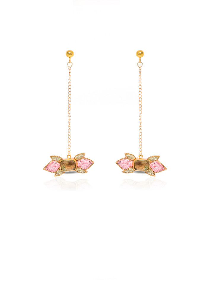 NAHUA Prema Earrings in Green/ Pink