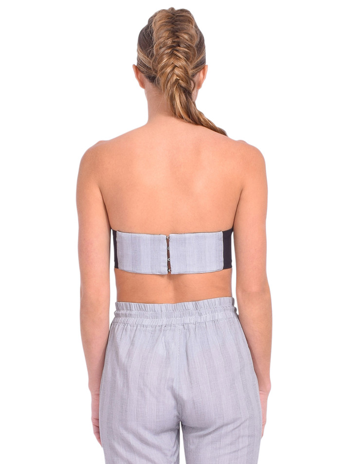 RtA Noa Bustier Top in Pearl Plaid Back View 


