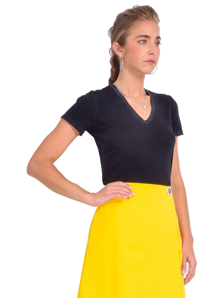 Cotton Citizen Standard V-Neck in Vintage Black Side View 