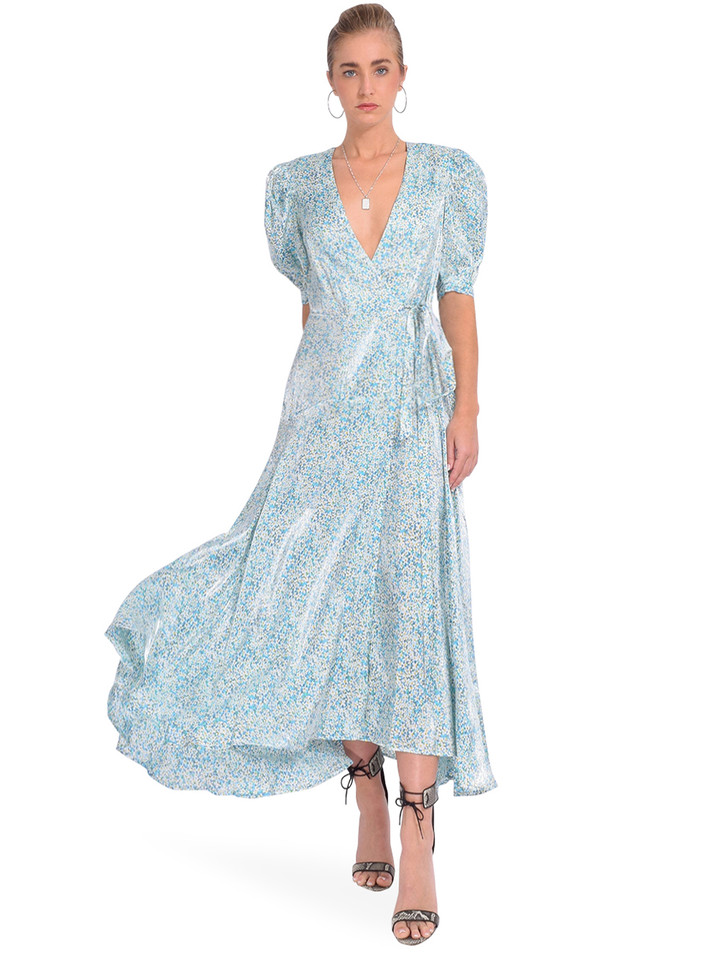 Sabina Musayev Dove Midi Wrap Dress Front View 2