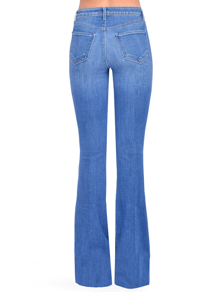 L'Agence Bell High Rise Flare in Century Blue Back View 