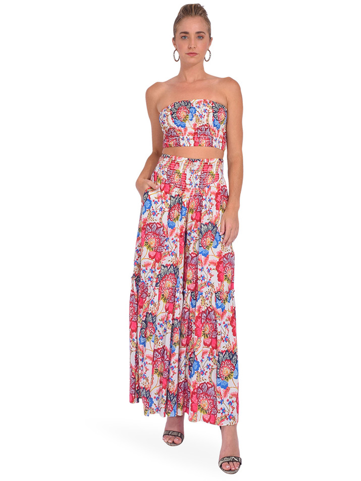 MISA Los Angeles Roksana Bandeau in Amalfi Botanical Full Outfit 

