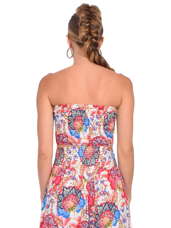 MISA Los Angeles Roksana Bandeau in Amalfi Botanical Back View 

