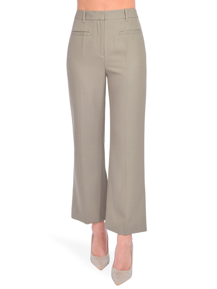 3.1 Phillip Lim Tailored Cropped Kick Flare Trouser in Thyme Front View