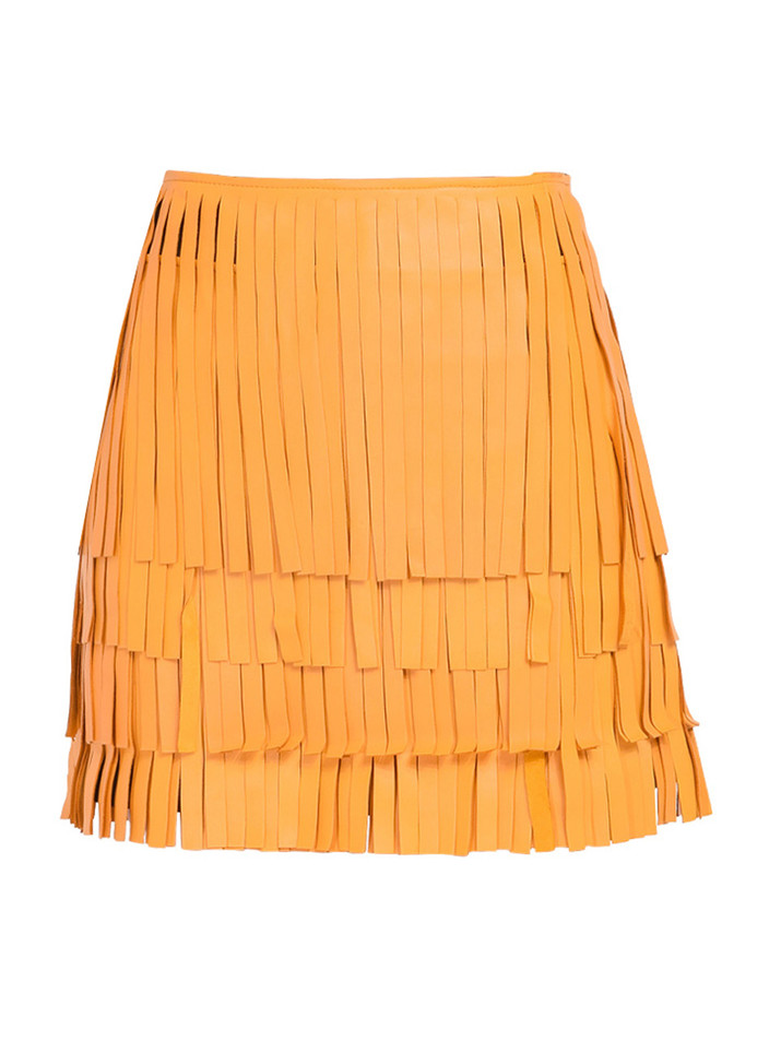 RtA Marcela Fringe Skirt in Honey Product Shot 