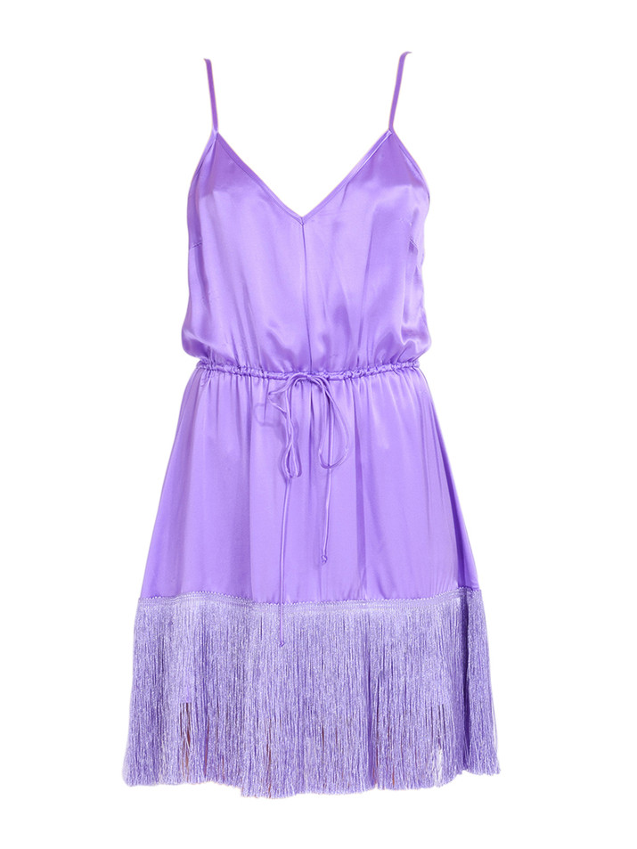 DELFI Anita Fringe Mini Dress in Purple Product Shot 