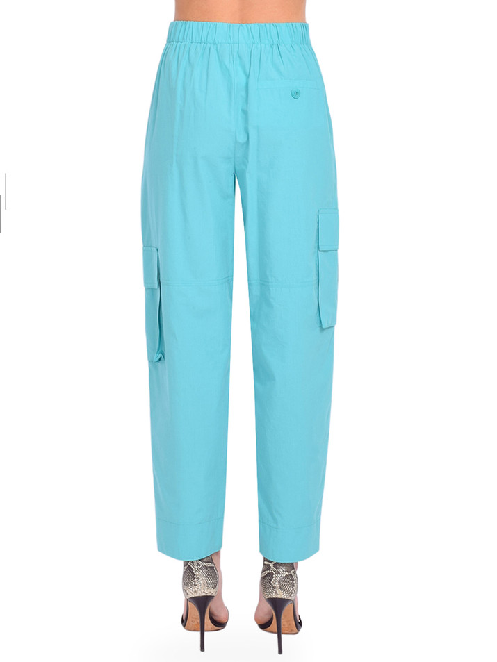 Ottod'Ame Cargo Pant in Blue Back View 