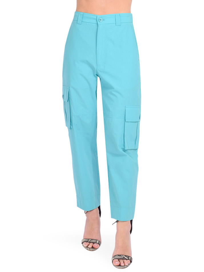 Ottod'Ame Cargo Pant in Blue Front View 