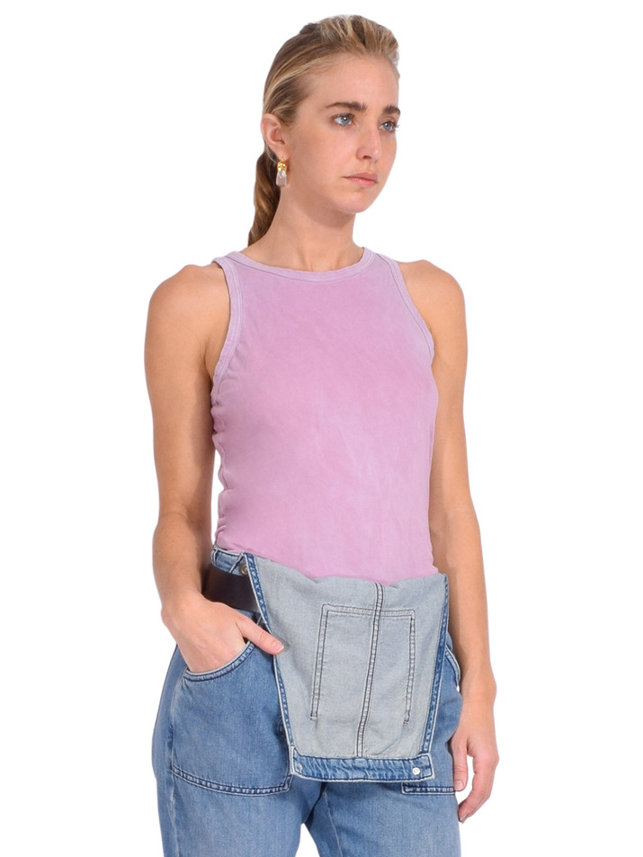 Cotton Citizen Standard V-Neck in Vintage Mauve Side View 

