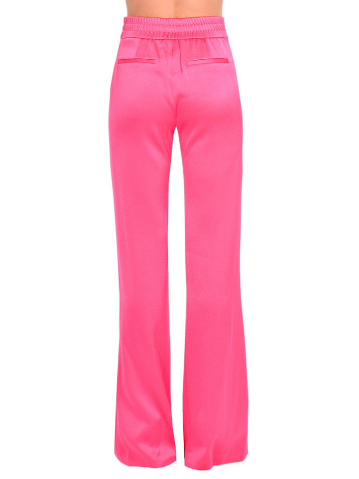 Alice + Olivia Jody High Waisted Front Slit Pant in Candy Pink Back View 