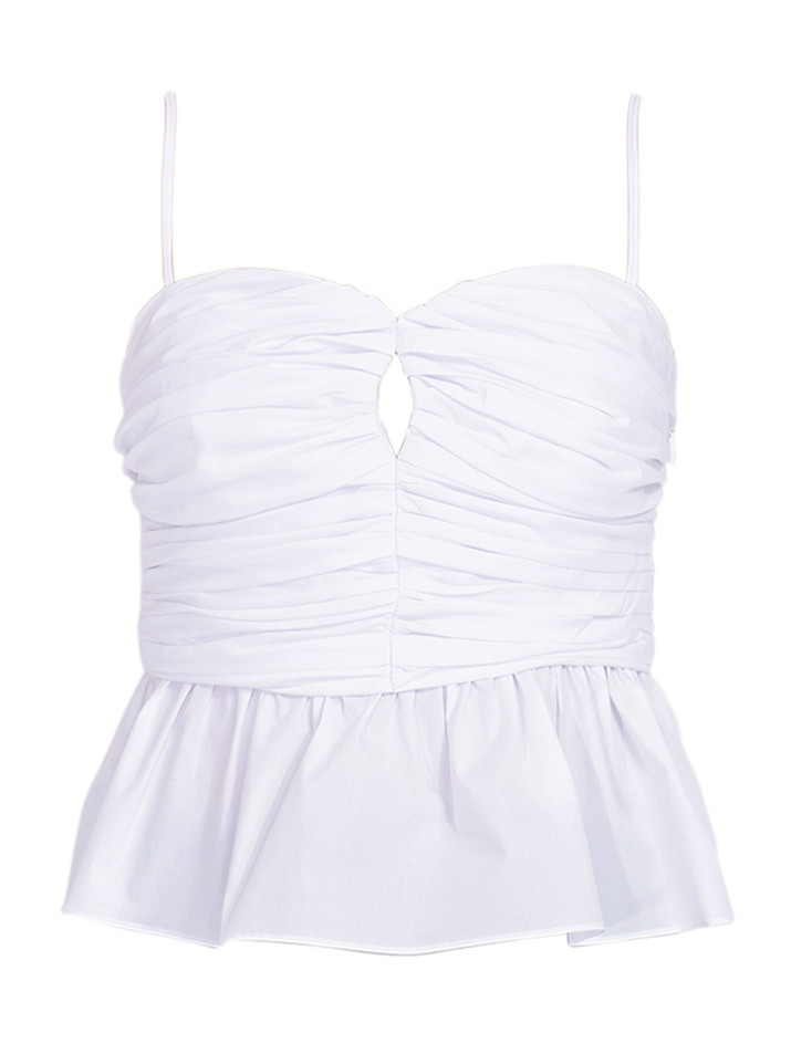 TANYA TAYLOR Hayes Top in White Product Shot 

