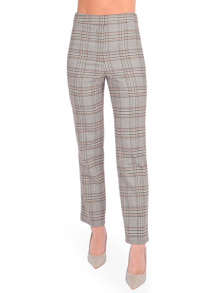 TANYA TAYLOR Kian Pant in Toffee Multi Front View 