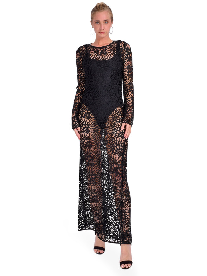 DELFI Camila Dress in Black Front View 1