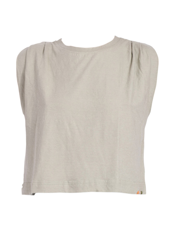 RAGABOND Jackie Pleated Shell in Sage Product Shot 
