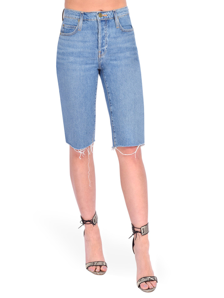 FRAME The Cycling Short in Medusa Blue Side View