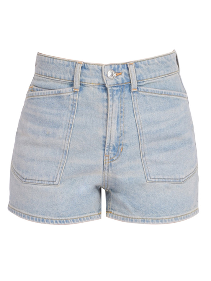 BELLEROSE Picto Denim Short in Light Blue Product Shot 