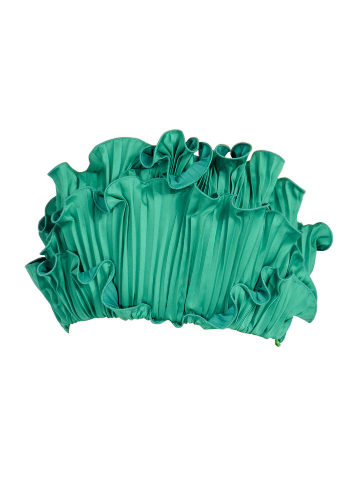 AMUR Averi Scallop Top in Green Product Shot 