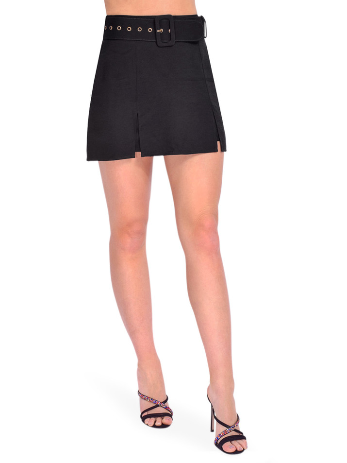 LALIBELA Clara Mini Skirt in Black Side View 