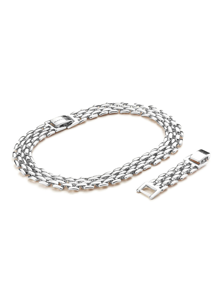 Jenny Bird Francis Anklet in High Polish Silver Product Shot 