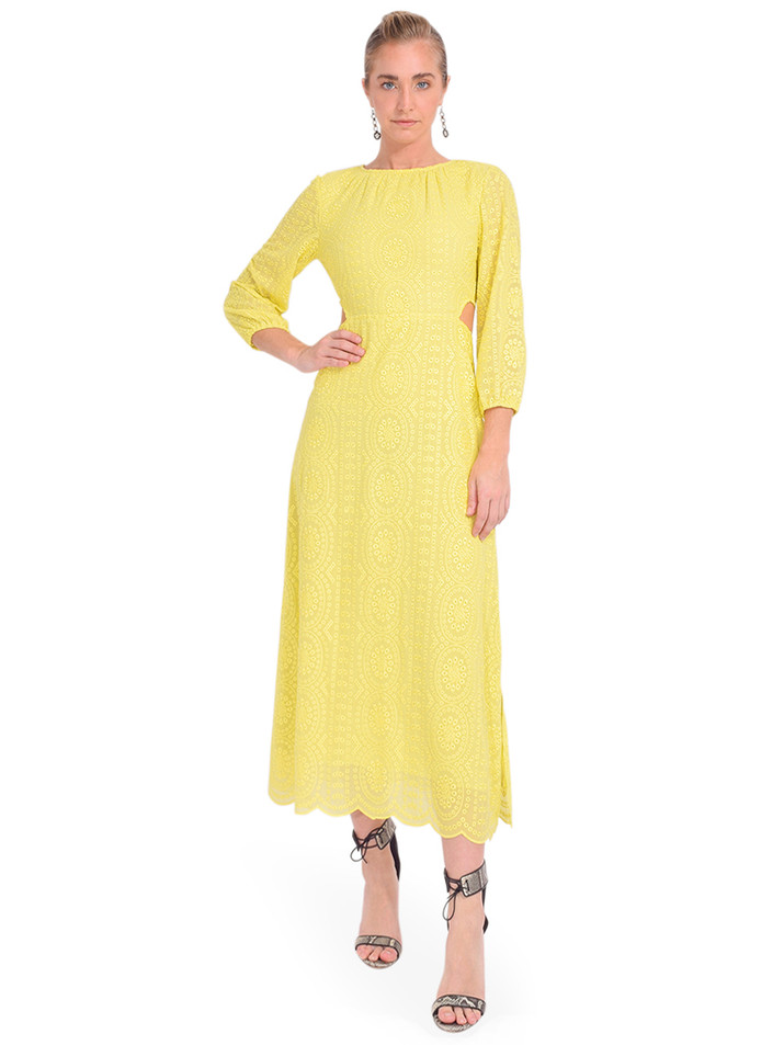 BA&SH Bettina Dress in Yellow Front View 