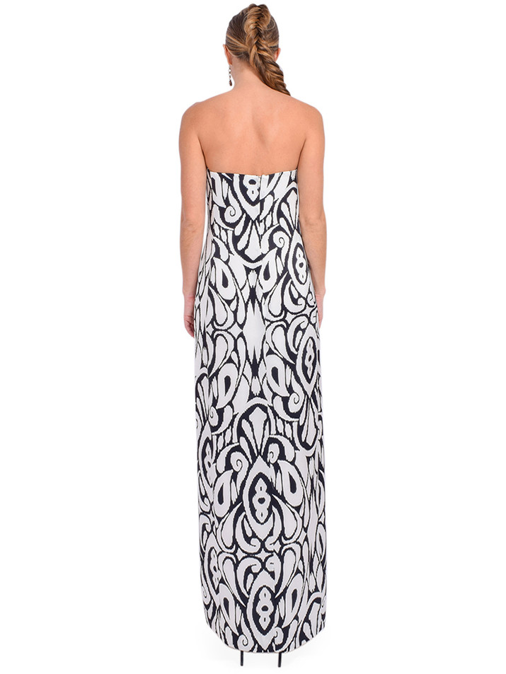 NICHOLAS Axelie Strapless Tube Gown in Ivory Inez Back View 

