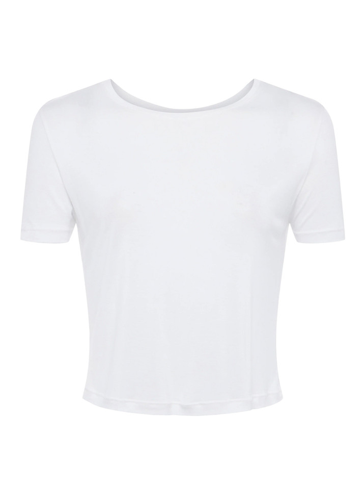 L'AGENCE Remy Jersey Crew Neck T-Shirt in White Product Shot 