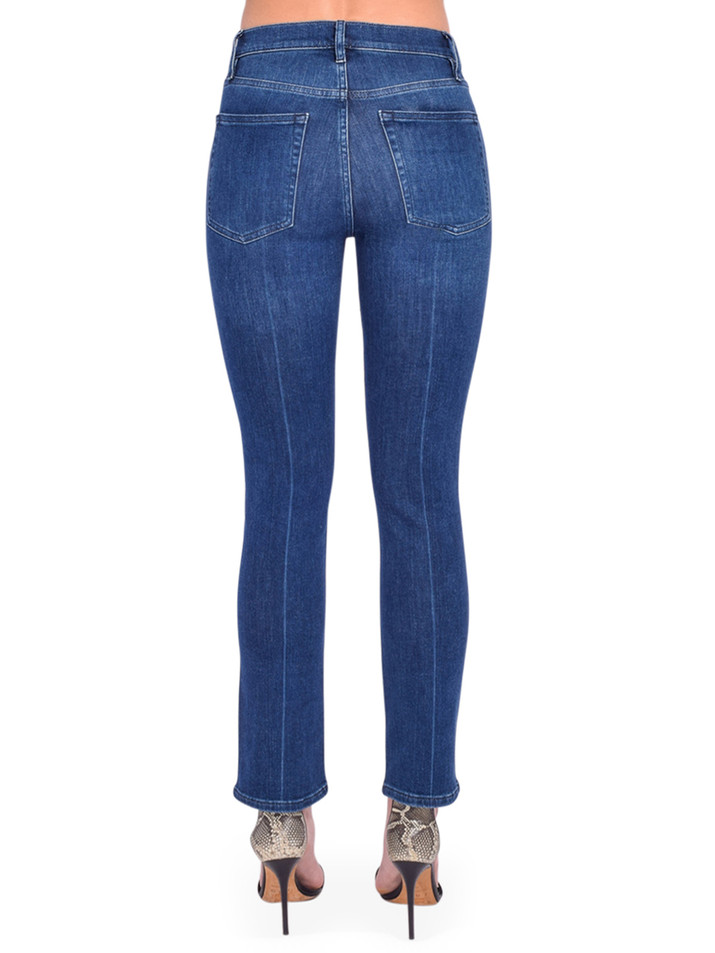FRAME Le High Straight in Calvin Blue Back View 