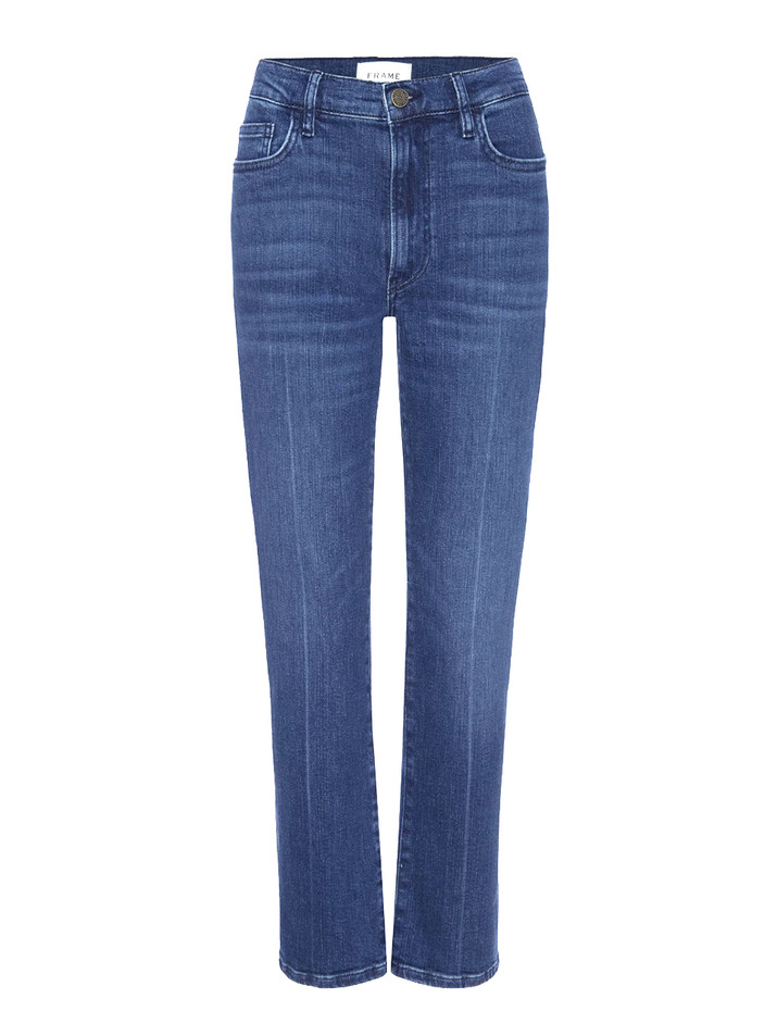 FRAME Le High Straight in Calvin Blue Product Shot 