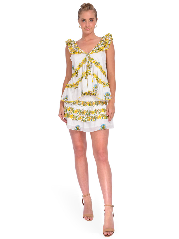 Love the Label Kiana Mini Skirt in Lohdi Garden Print Full Outfit 

