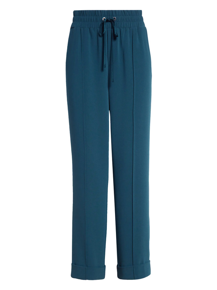 Cinq à Sept Everly Cuffed Ankle Pant In Teal Product Shot 

