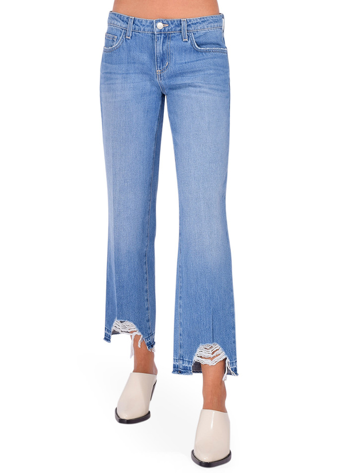 L'Agence Blaine Low-Rise Stovepipe Jean in Parker Front View 
